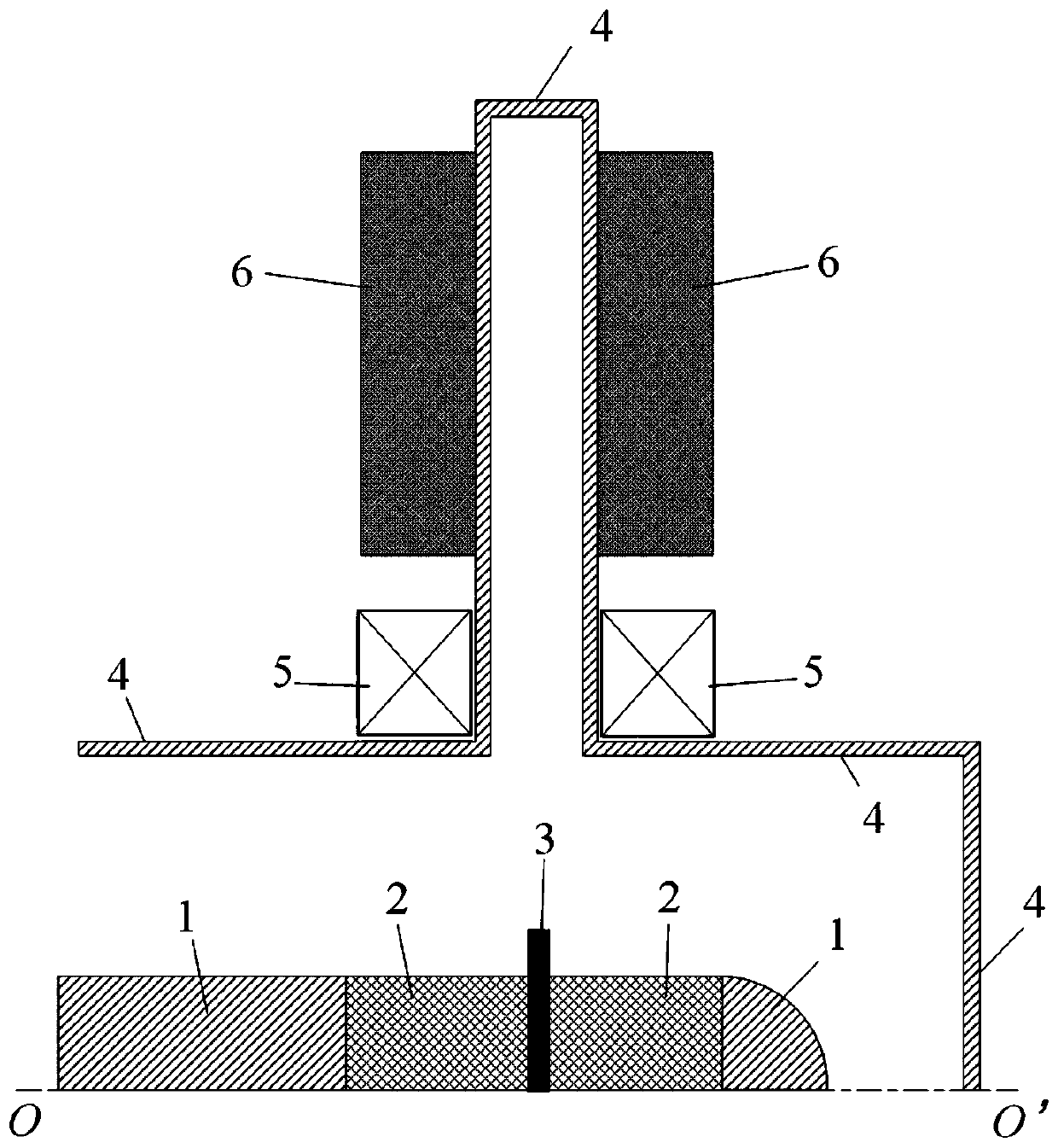 Radial strong current electron beam composite guiding magnetic field system