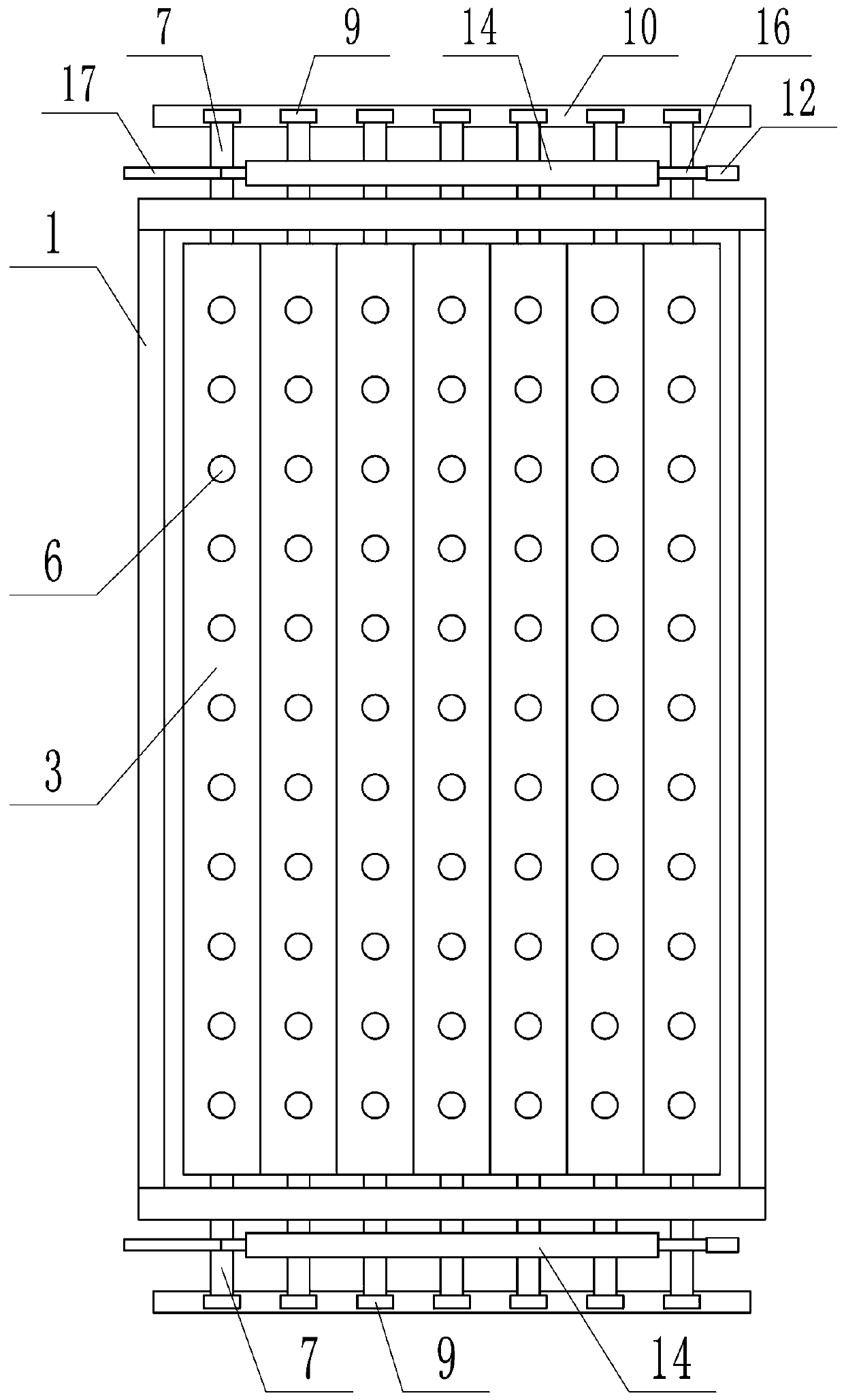 A surgical debridement bed