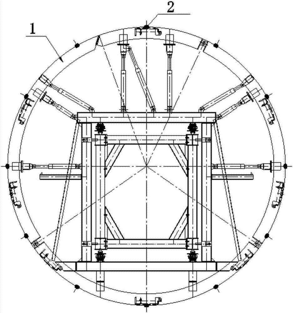 Guiding and positioning device of pre-embedded grouting drilling on needle girder trolley