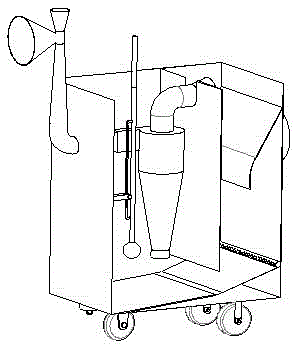 Dry-wet-combining multi-stage dust removing device for mine