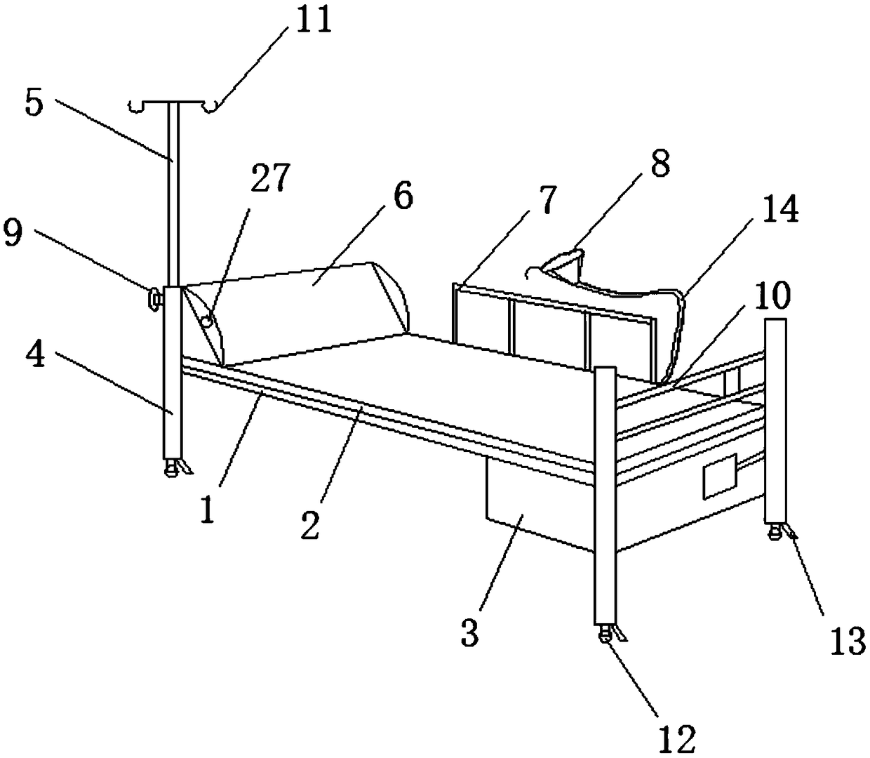 Special nursing bed for patient suffering from kidney disease