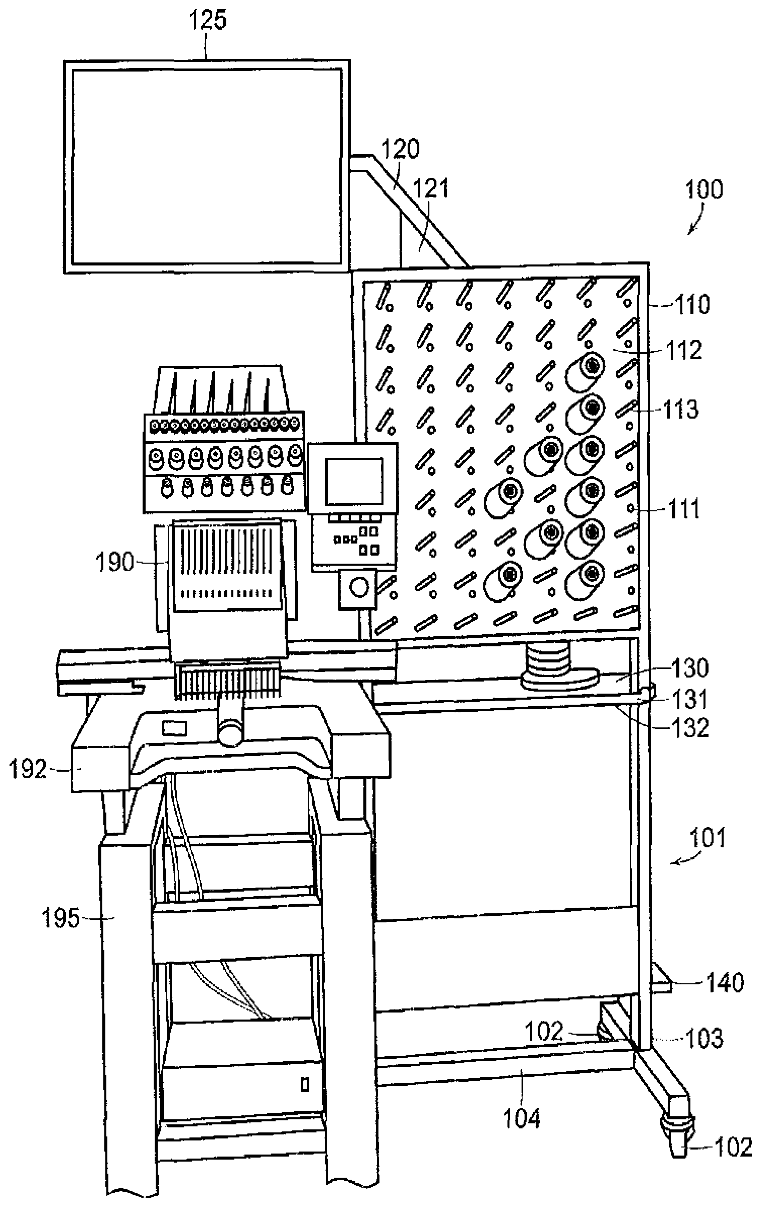 Embroidery workstation utility cart