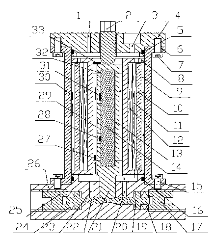 Two-stage jet nozzles series super-magnetostrictive jet servo valve and operating method thereof