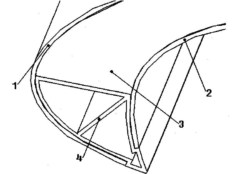 Wind-power generator blade with multiple C-shaped structure