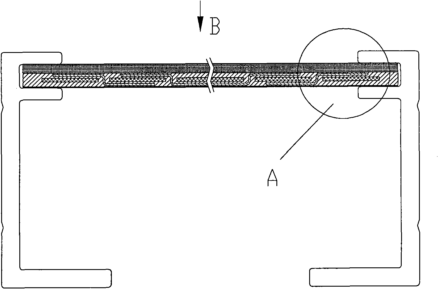 Structure of ultra-thin crystal-silicon solar battery pack and packaging method thereof