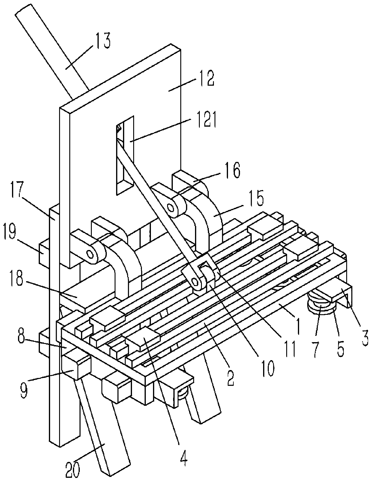 Ceramic turnover and discharging mechanism on ceramic tile packaging equipment