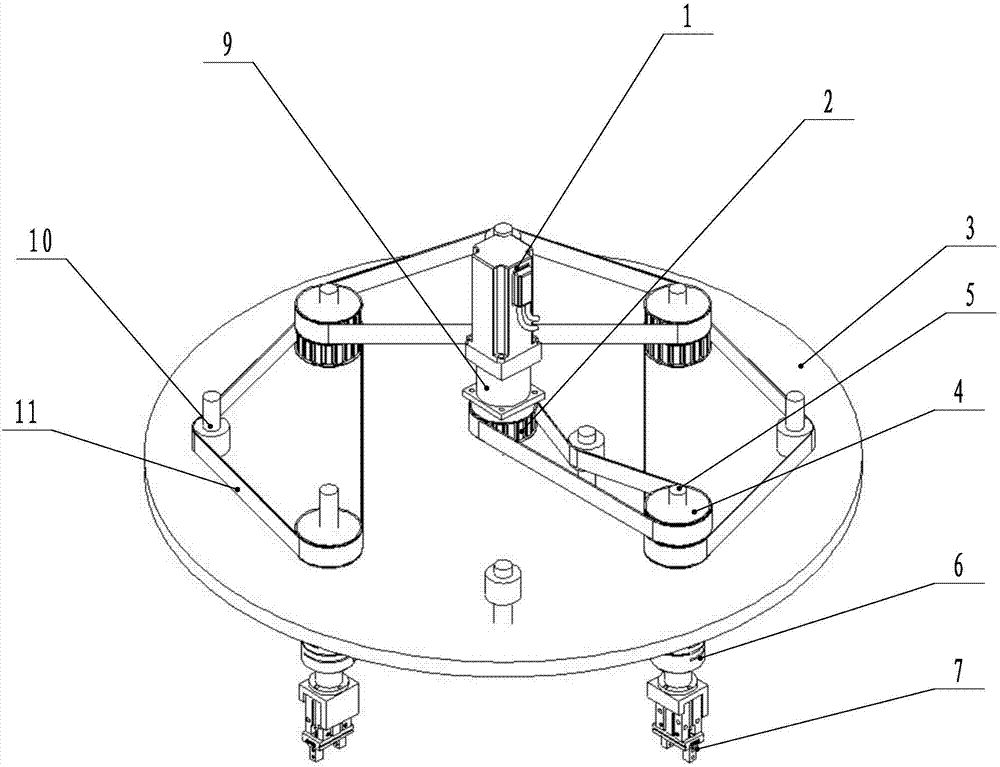 Single-motor-driven multi-gripper mechanism suitable for any gripper position