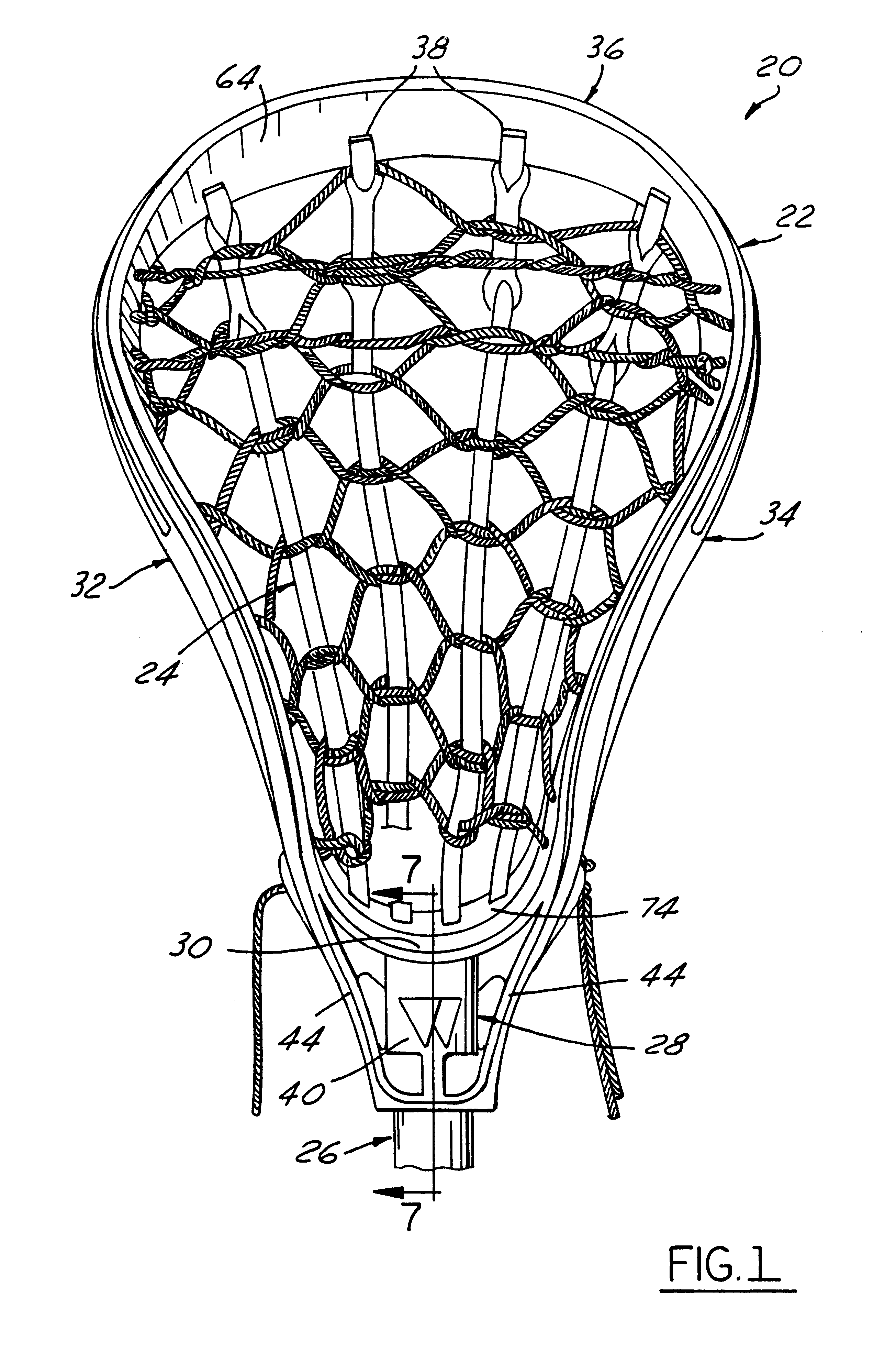 Scooped lacrosse head