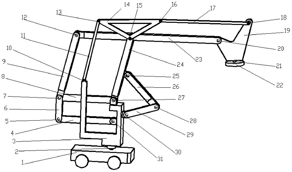 Multi-freedom degree controllable mechanism type mobile stacking robot