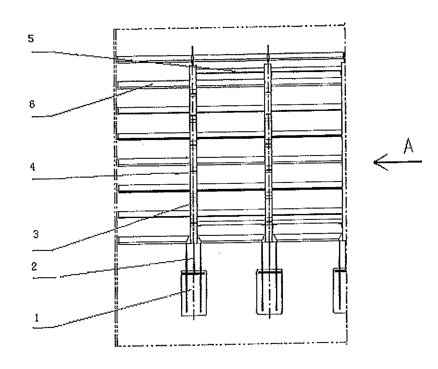 Space truss support device in large-scale tower