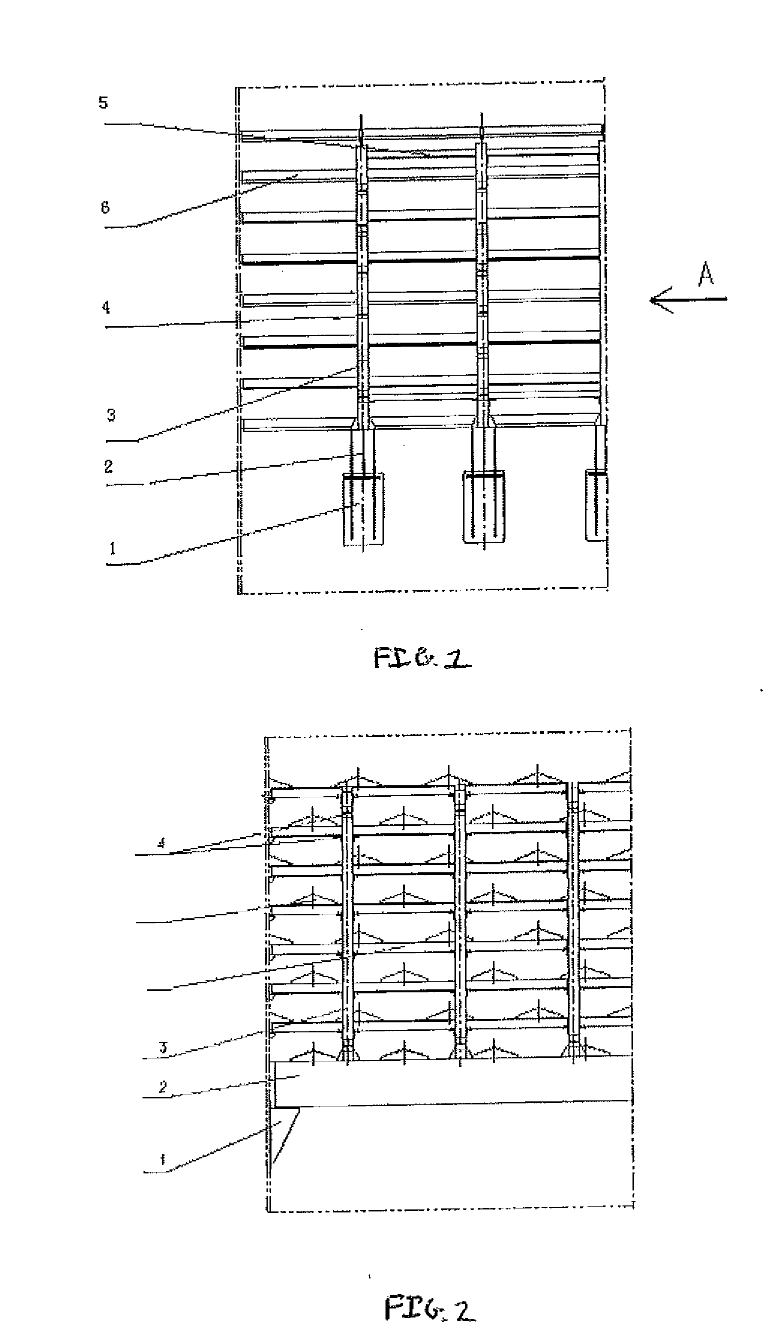 Space truss support device in large-scale tower