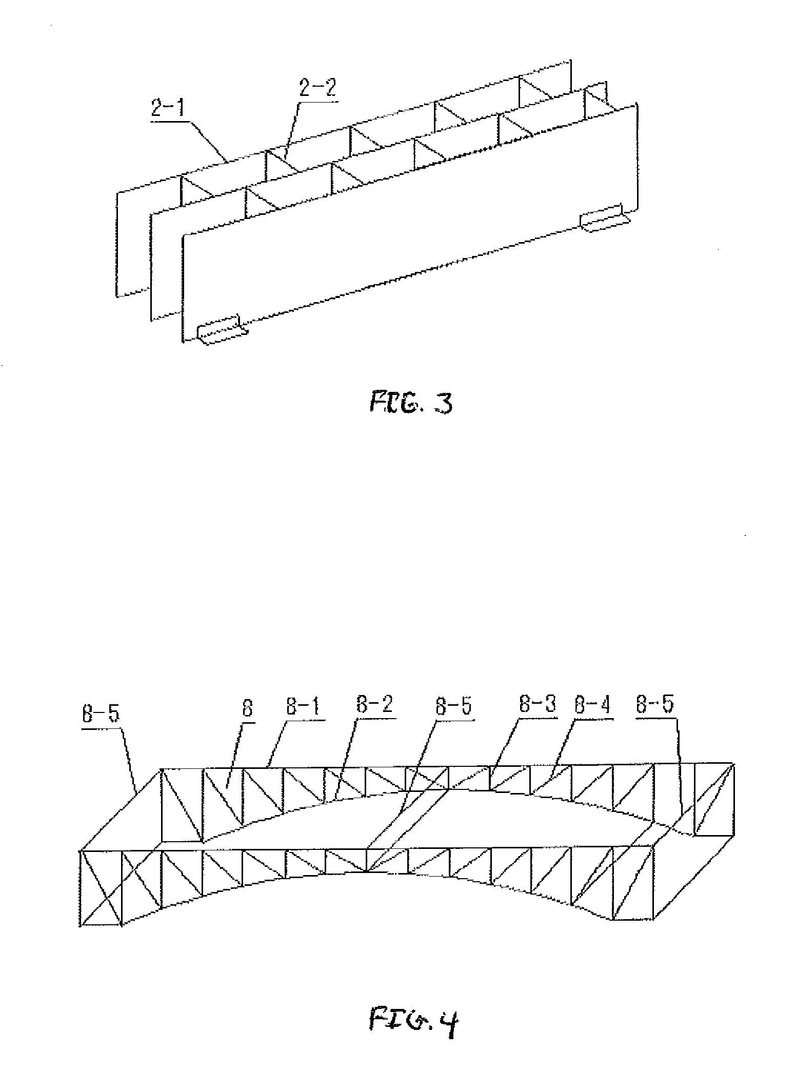 Space truss support device in large-scale tower