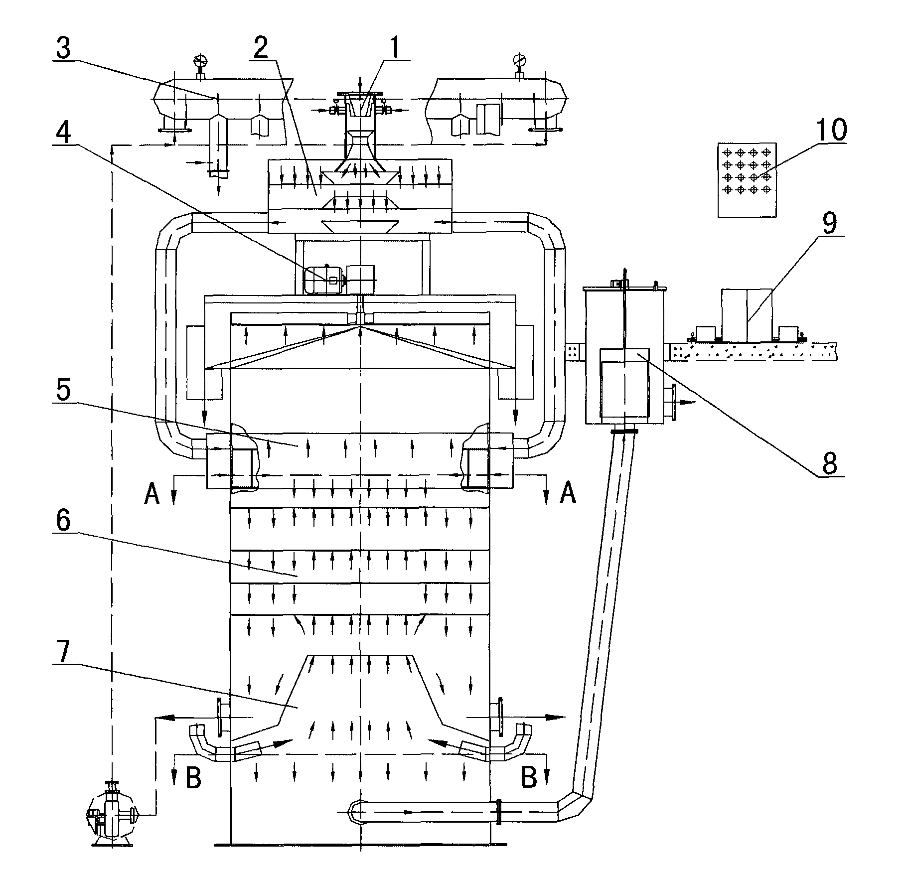 Flotation column special for floating fine flake graphite