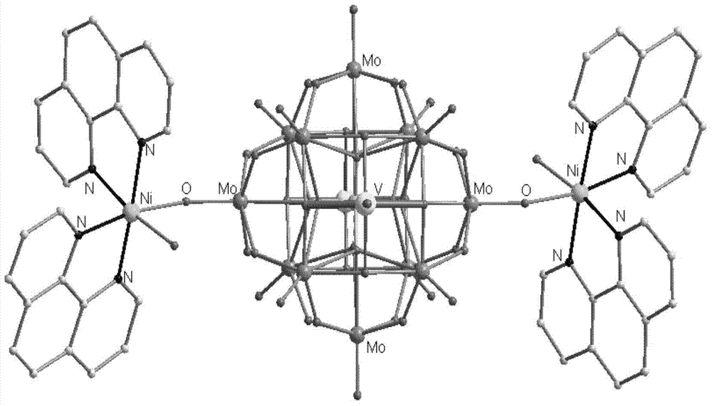 Organic-inorganic hybrid polyoxomolybdate crystal material and preparation method thereof