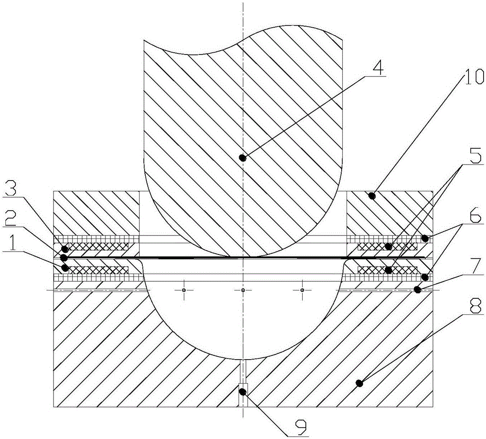 Female die, die and device for plate blank differential temperature drawing molding and drawing method