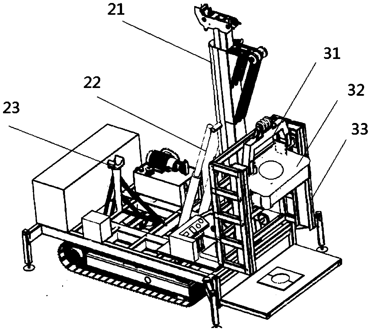 Lifting and drilling integrated machine