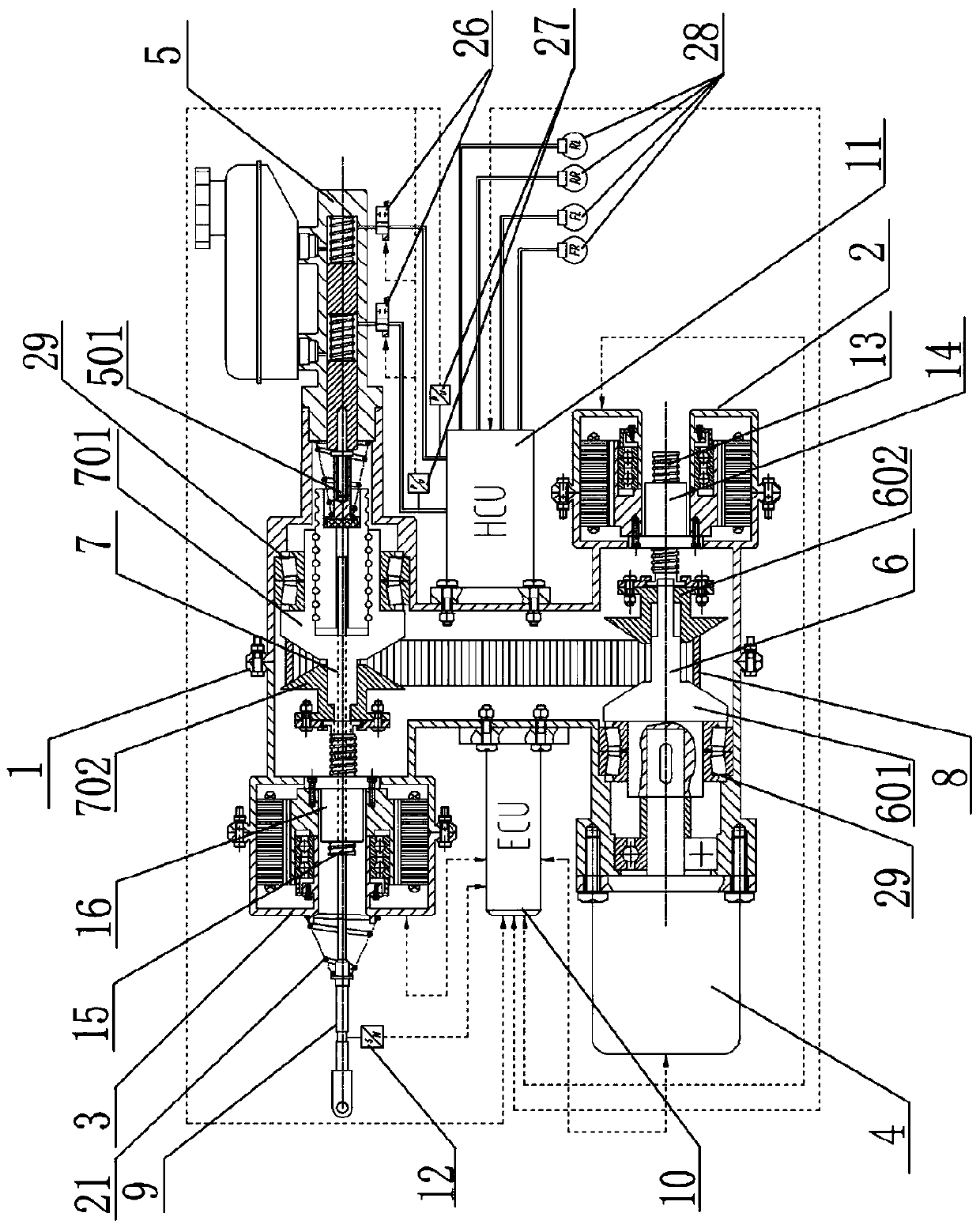 An integrated electro-hydraulic braking system that actively switches driving styles