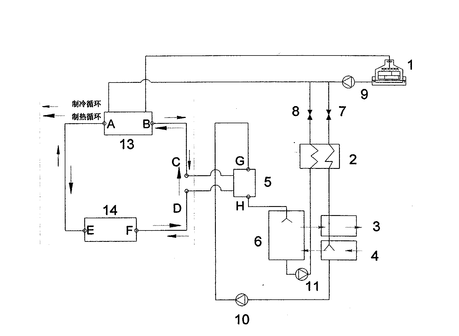 Frost-free type air source heat pump system