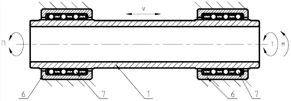 Dense ball type rotating and reciprocating two-degree-of-freedom rolling shaft system