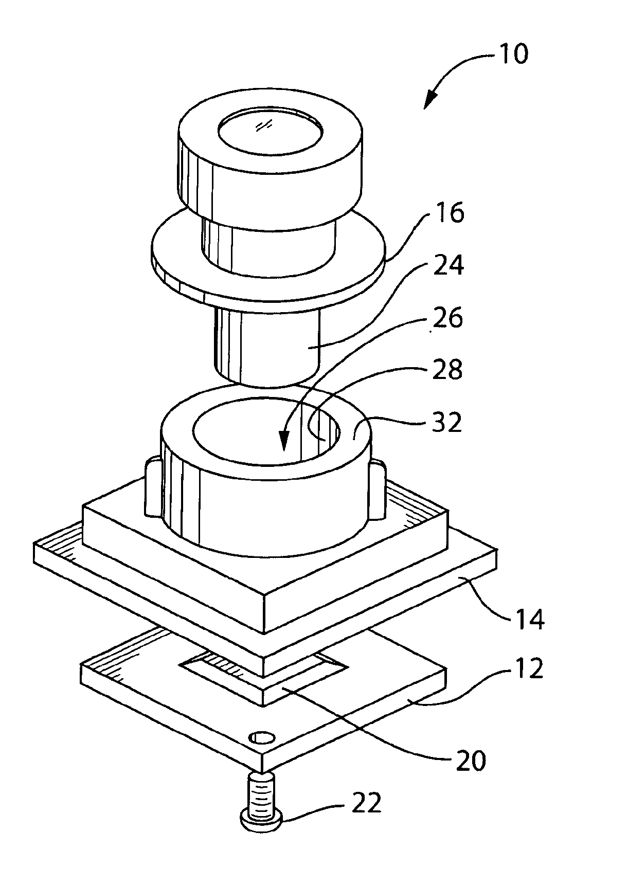 Vehicular camera and lens assembly