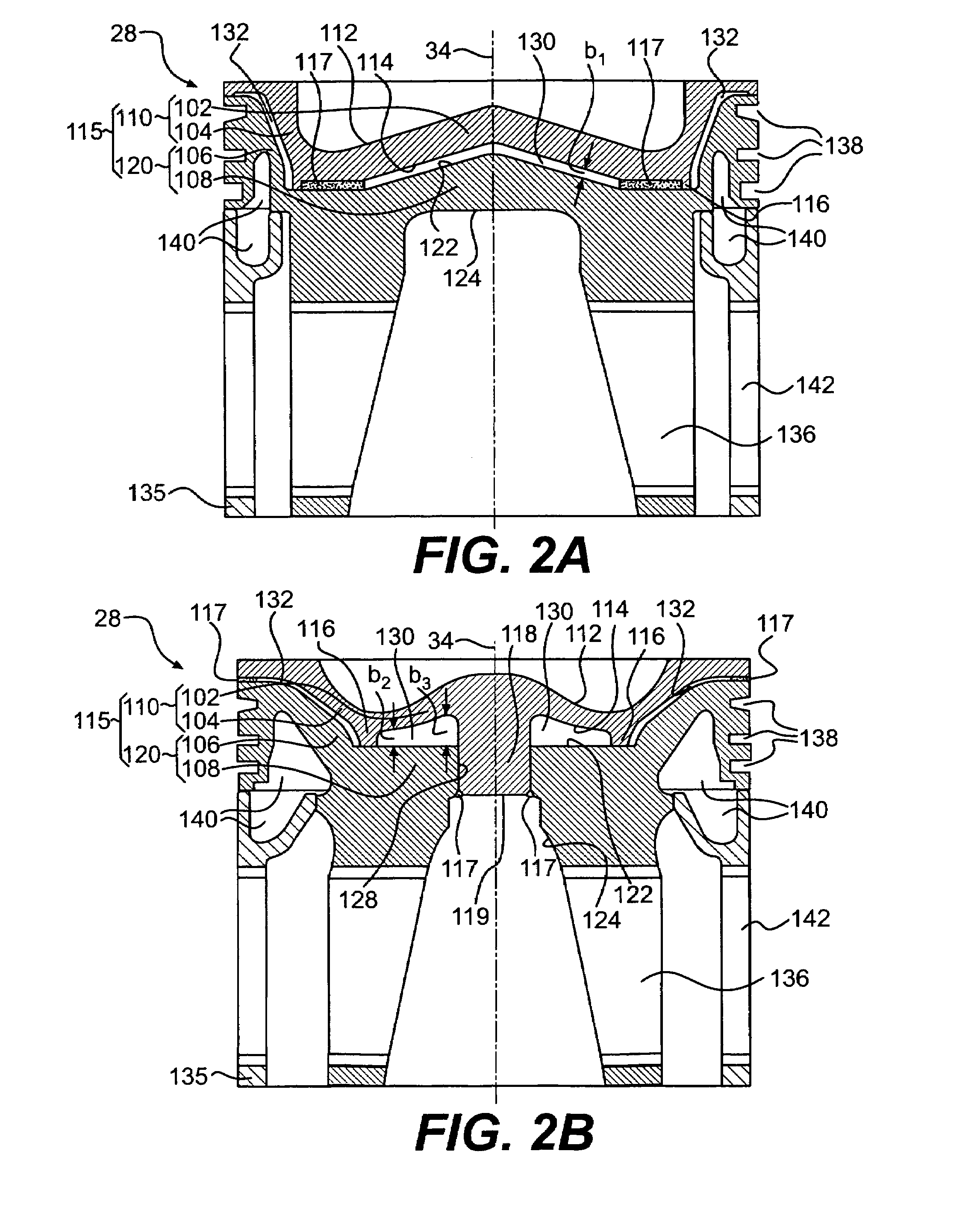 Engine piston having an insulating air gap