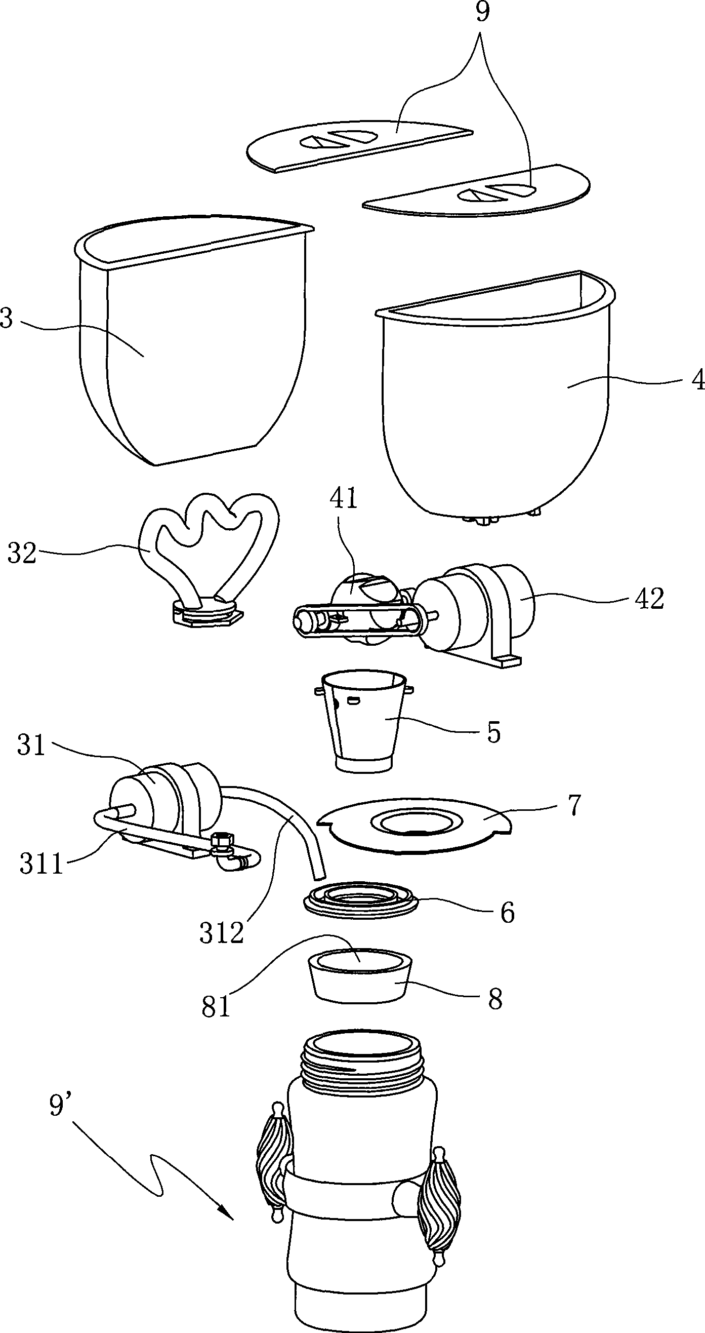 Machine for automatically making milk powder