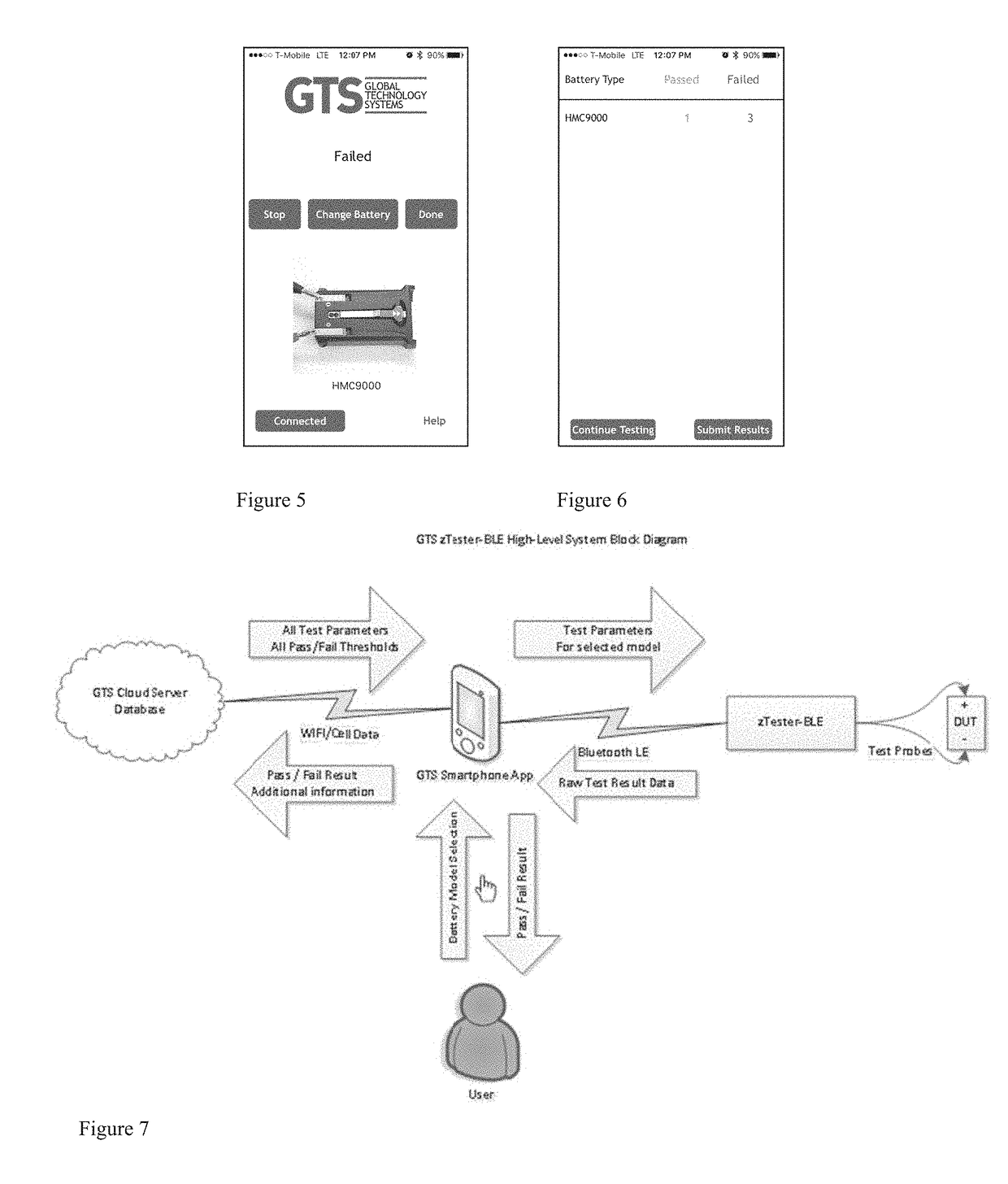 Battery pack tester and connected app for bluetooth connected smart device