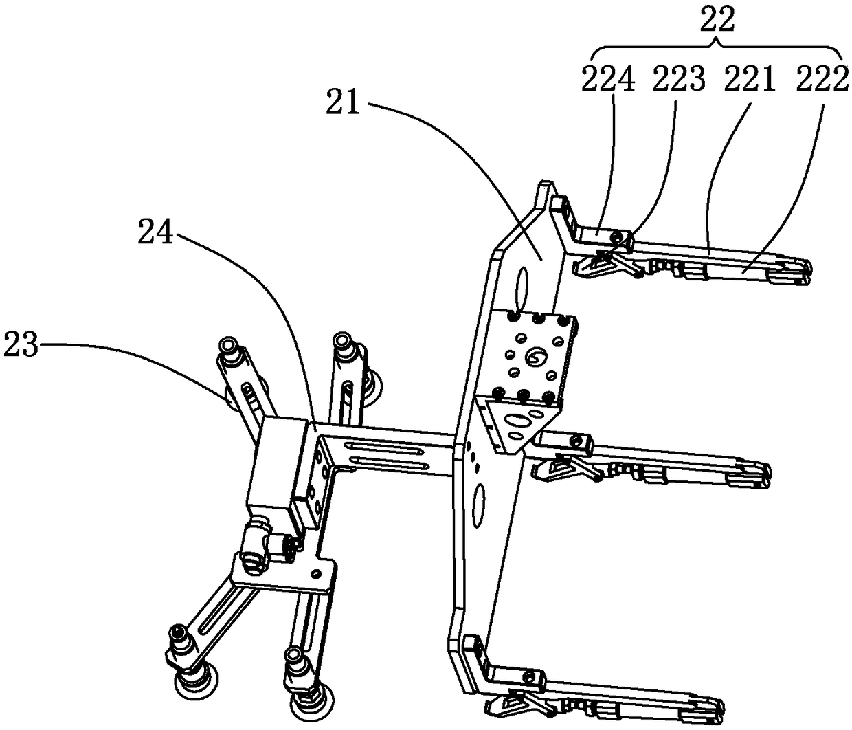 Dismounting device for main machine front cover and dismounting method for main machine front cover