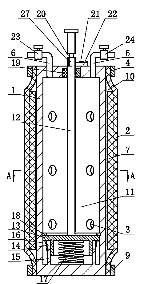 Building component self-pressurization expansion type pore-forming die