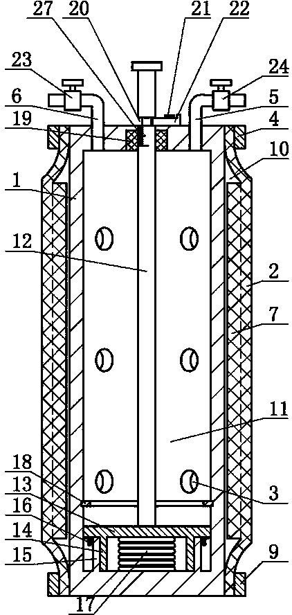 Building component self-pressurization expansion type pore-forming die