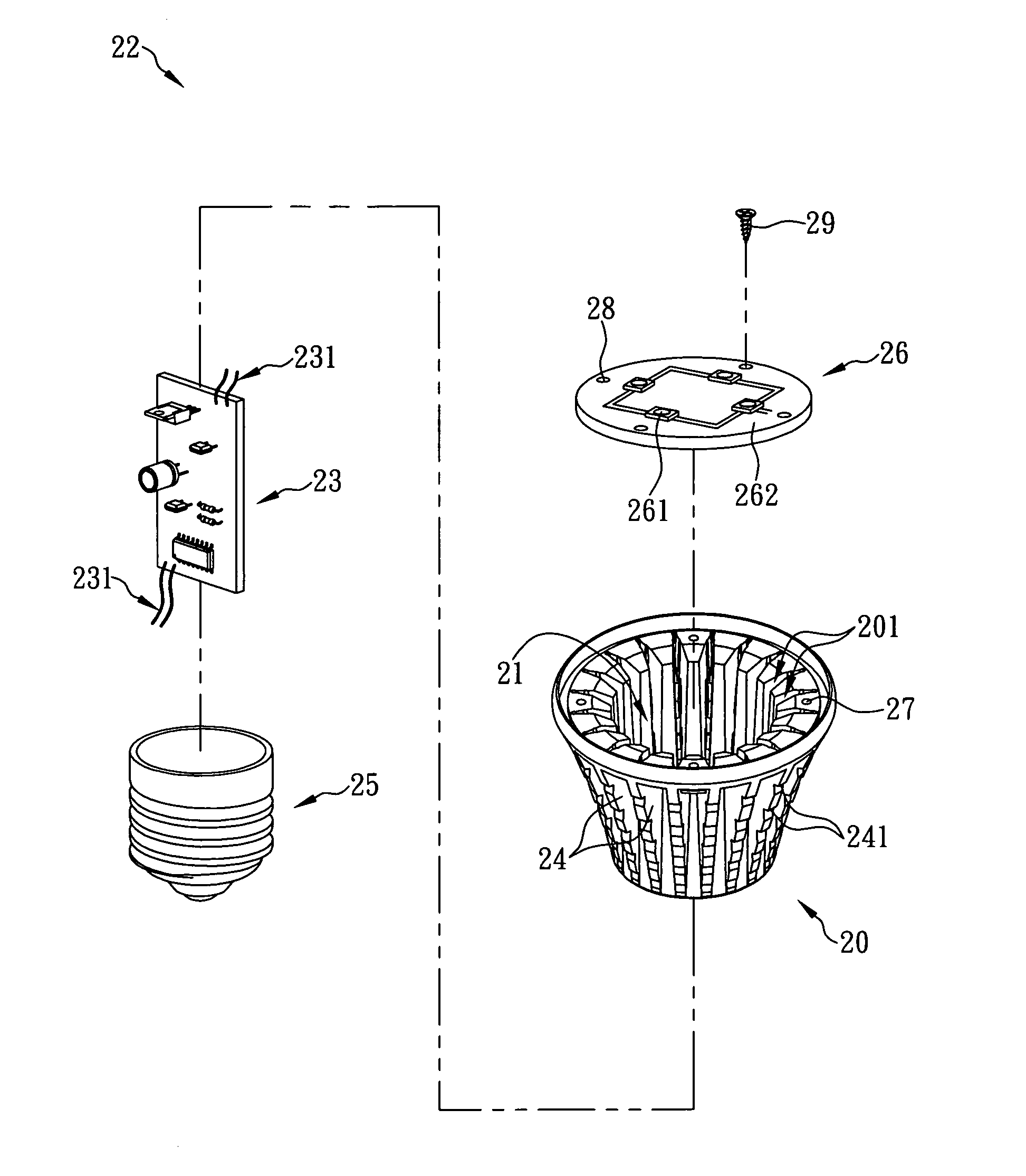 Heat dissipation housing for led lamp