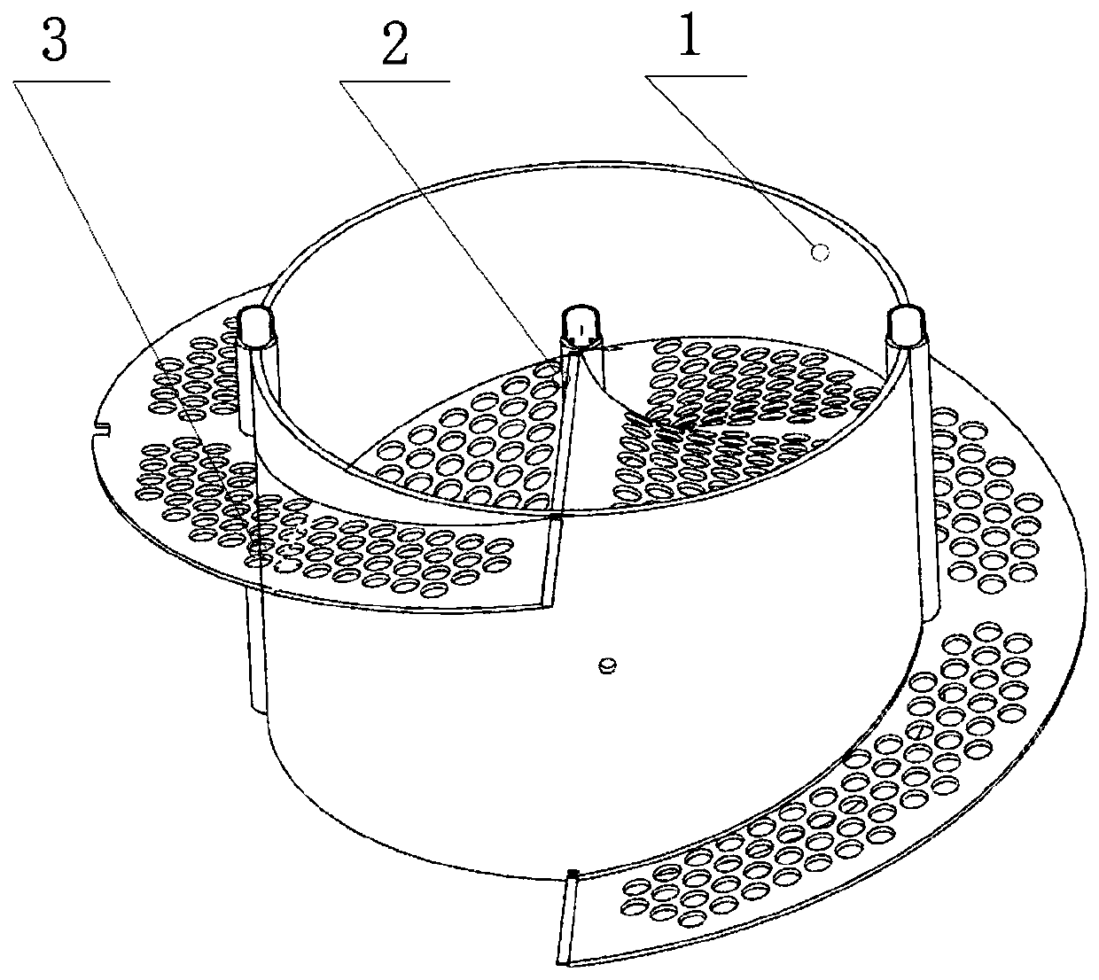 Embedded spiral baffle plate and heat exchanger