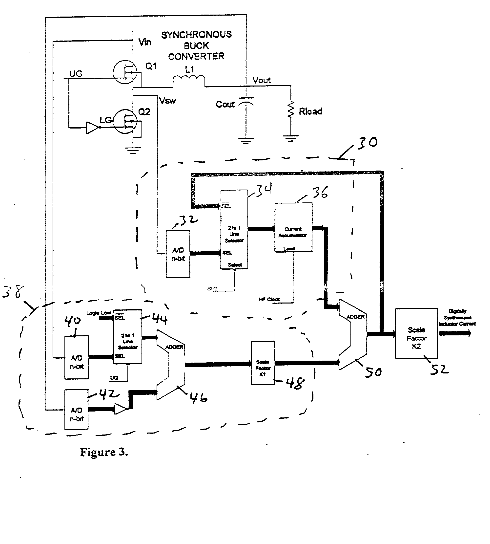 Inductor current synthesizer for switching power supplies