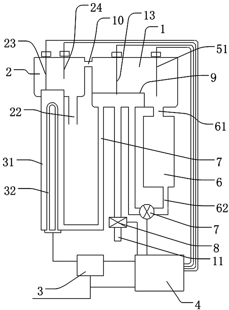 Water boiler with liquid level stabilizing function