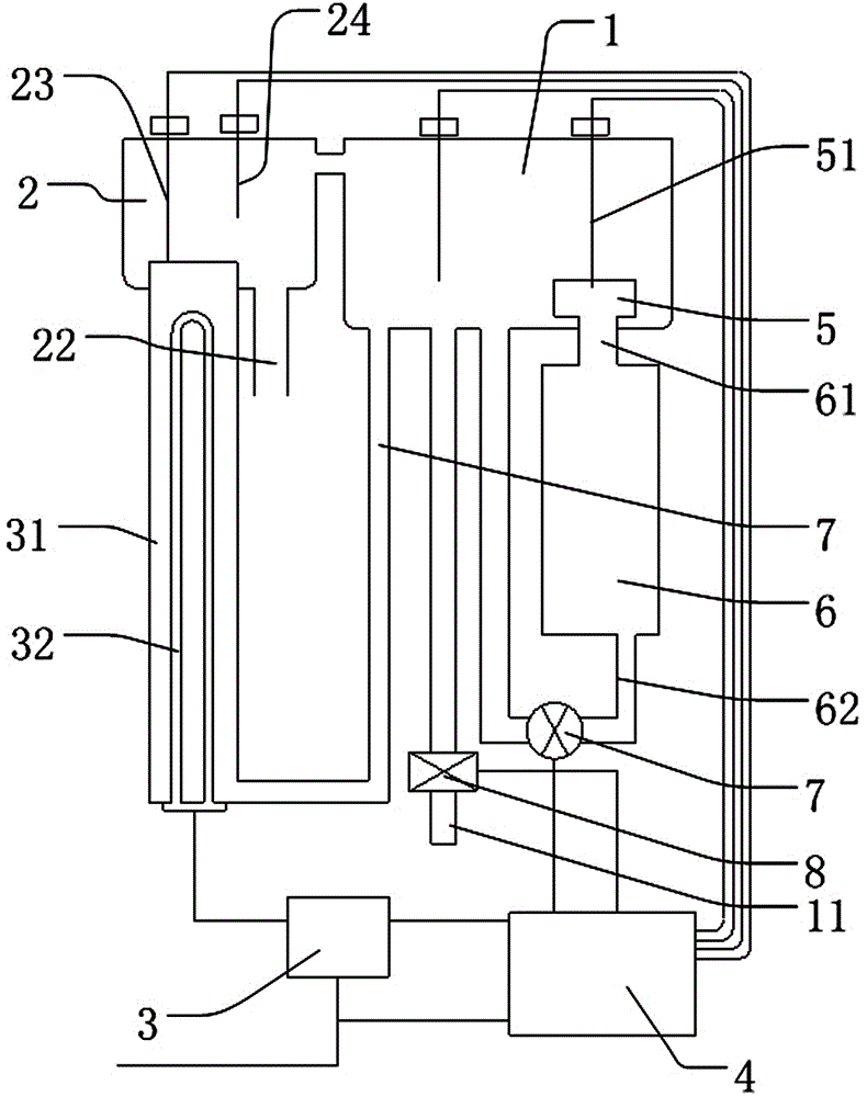 Water boiler with liquid level stabilizing function