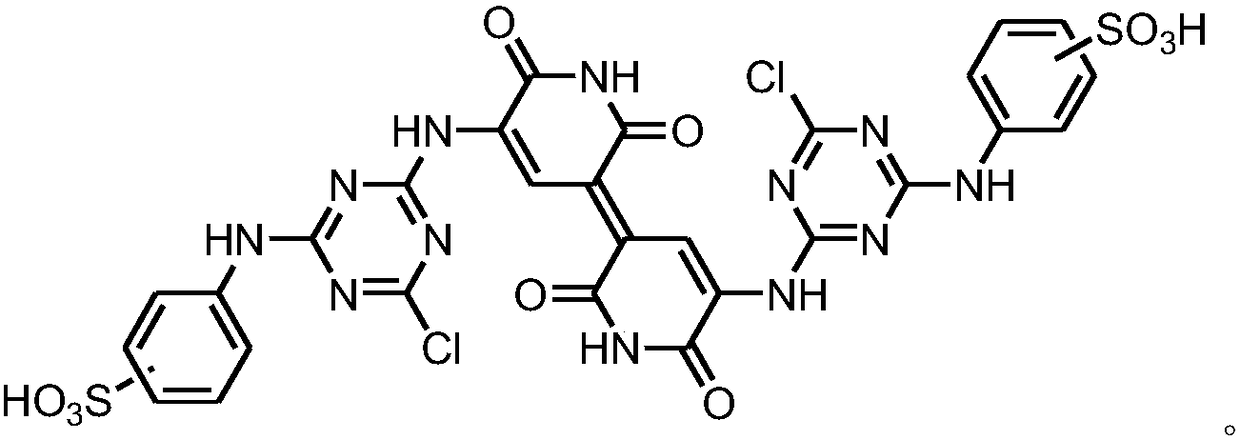 Blue K type active dye, and preparation method thereof