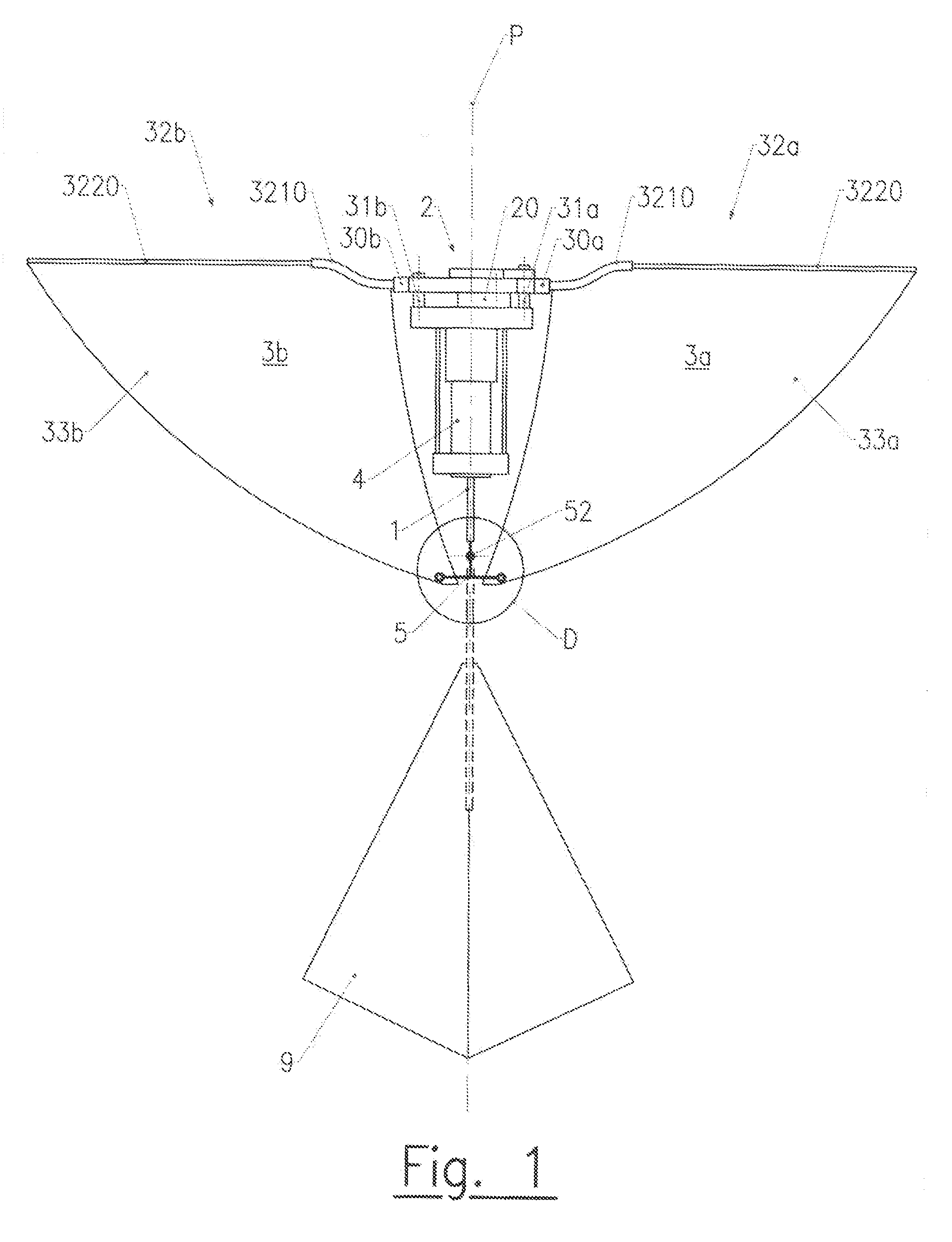 Flying toy able to move by the flapping of wings