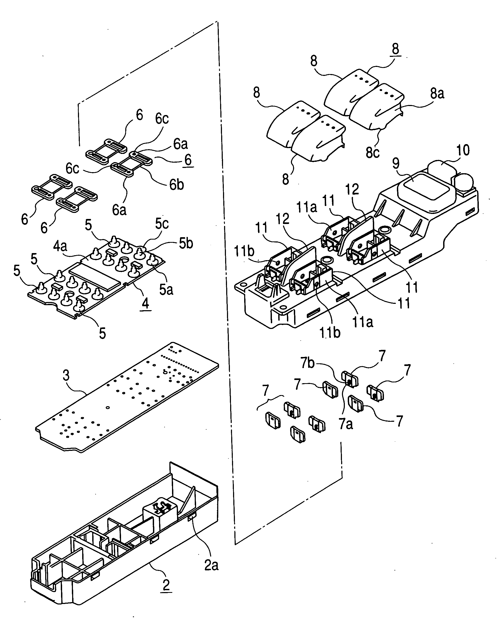 Rocking operation type electric component