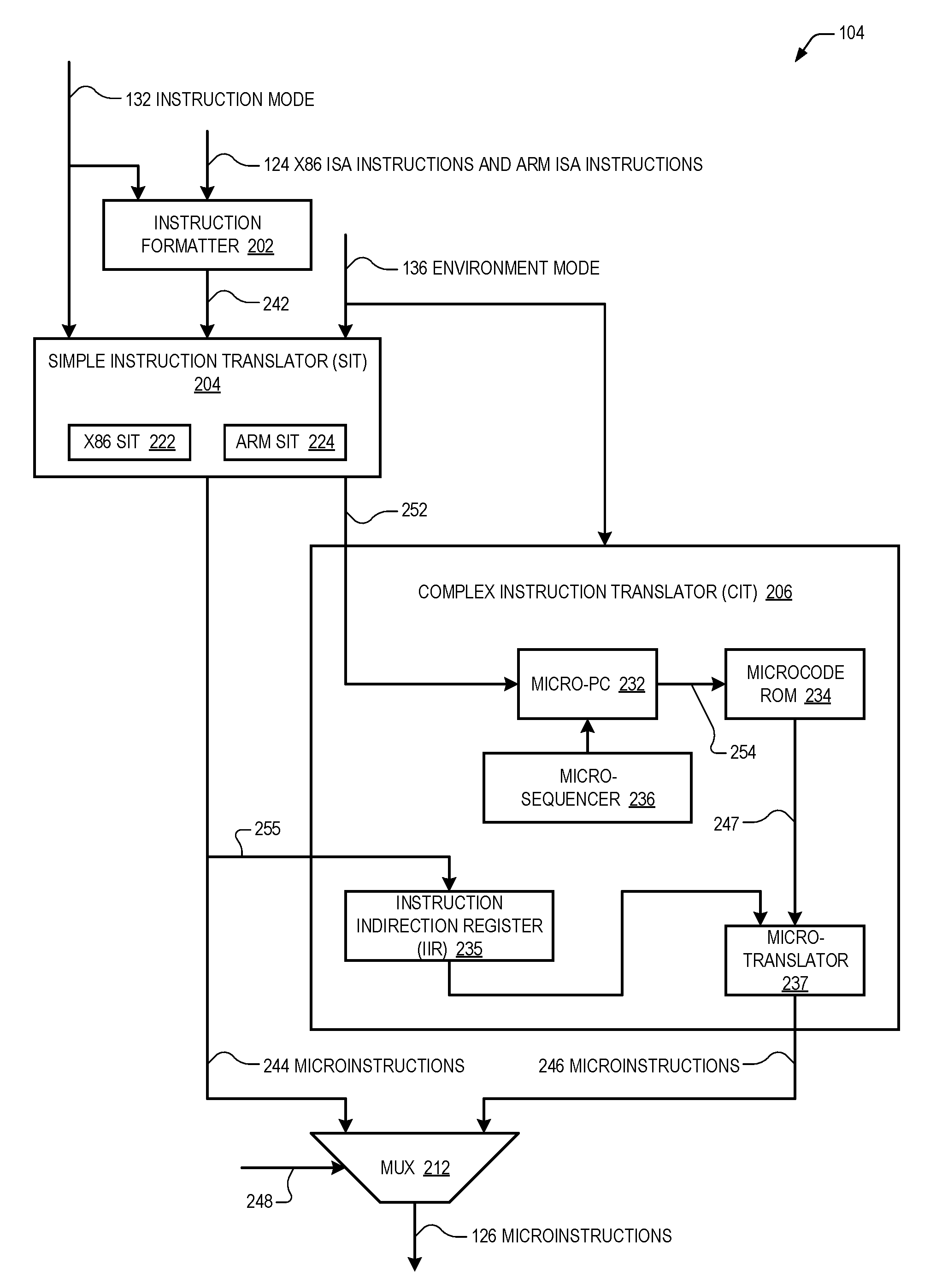 Microprocessor with arm and x86 instruction length decoders