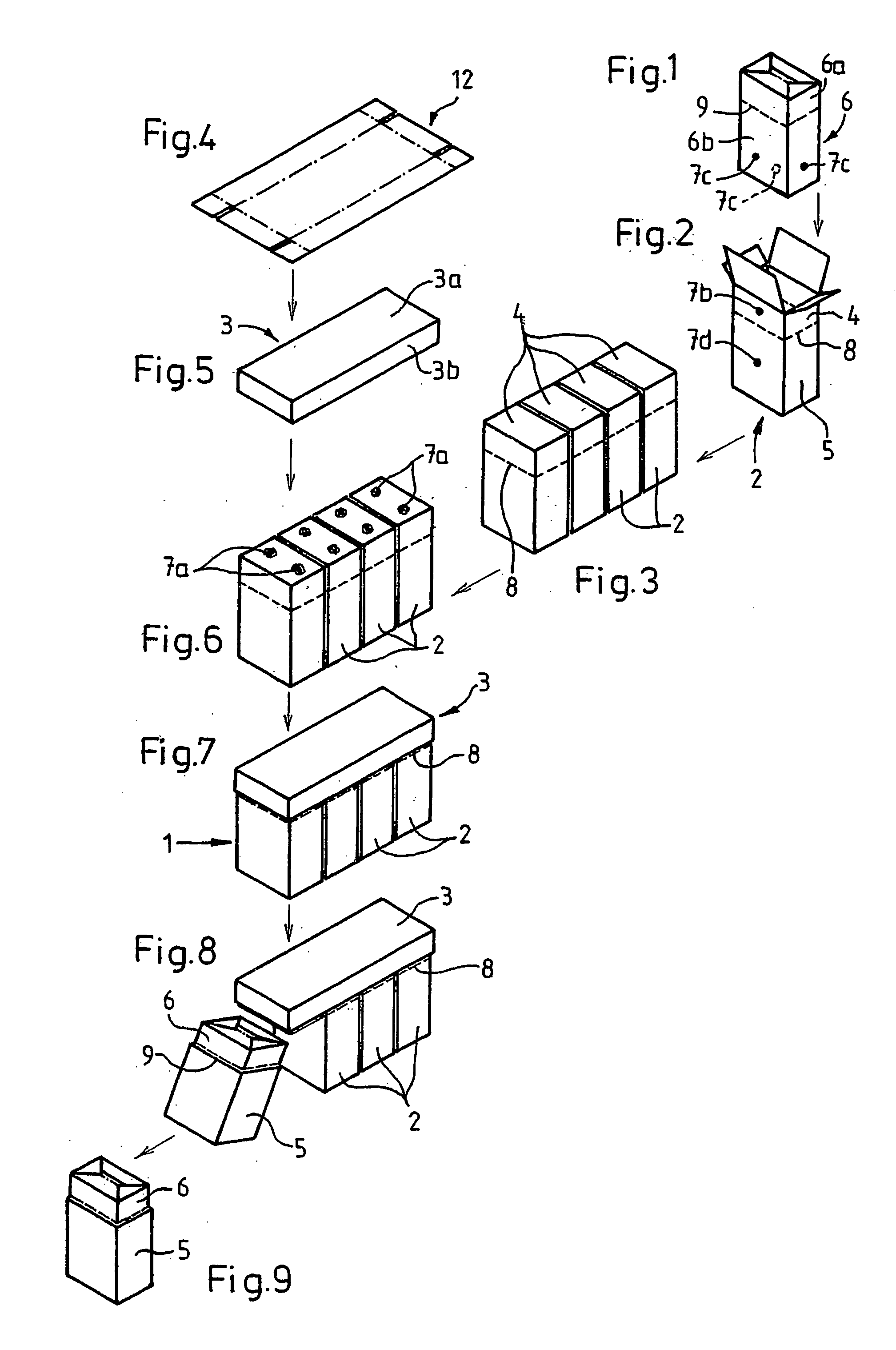 Packaging for a plurality of individual products packed in individual packagings