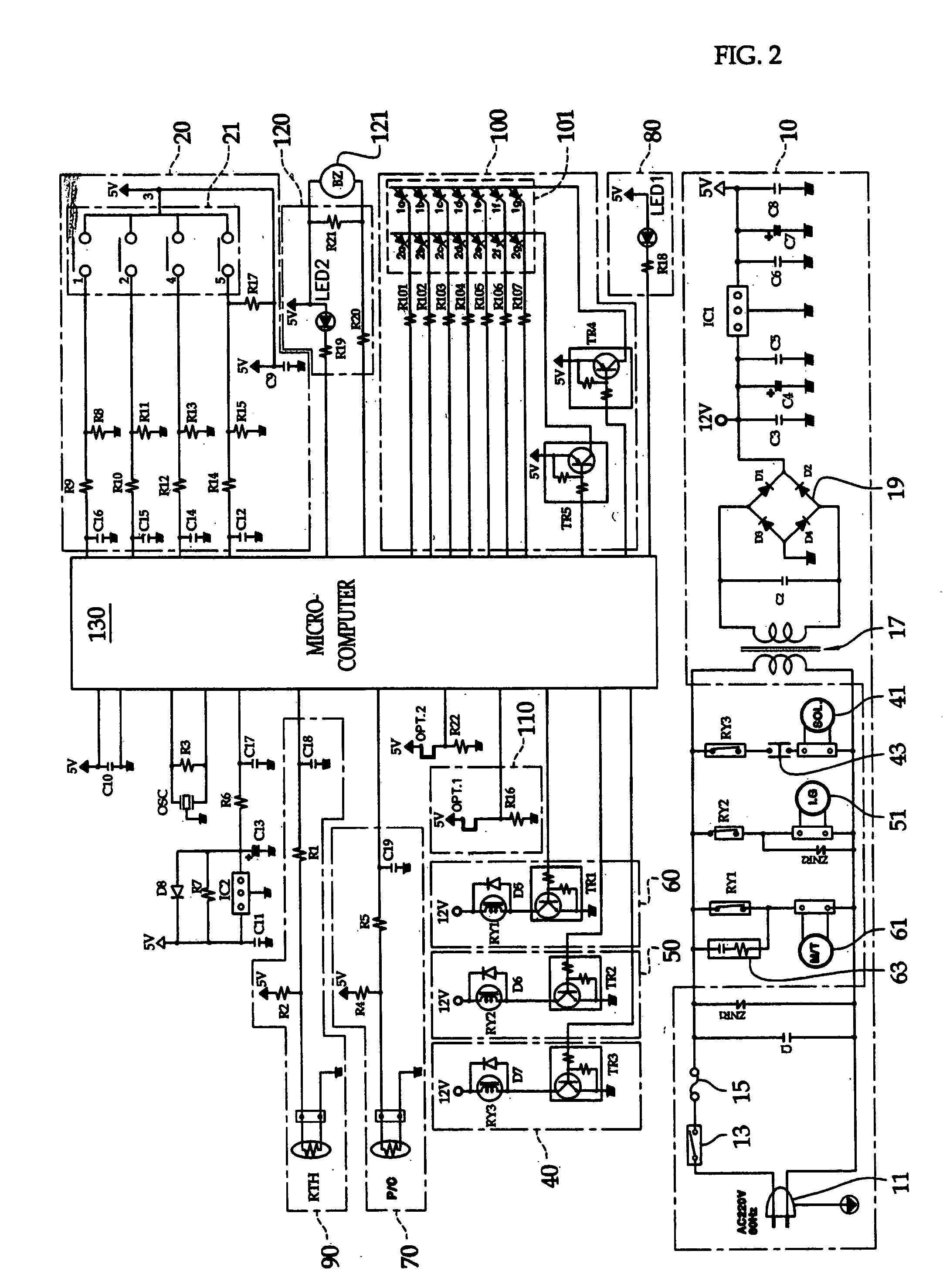 Temperature control apparatus for a heater using an encoder switch and method thereof