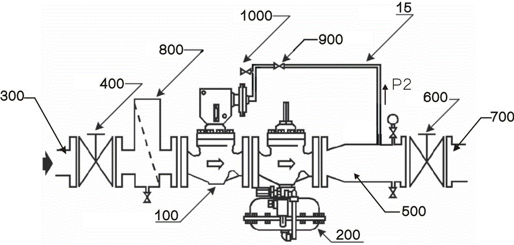 Gas pressure regulation system with stable transmission of detection gas pressure