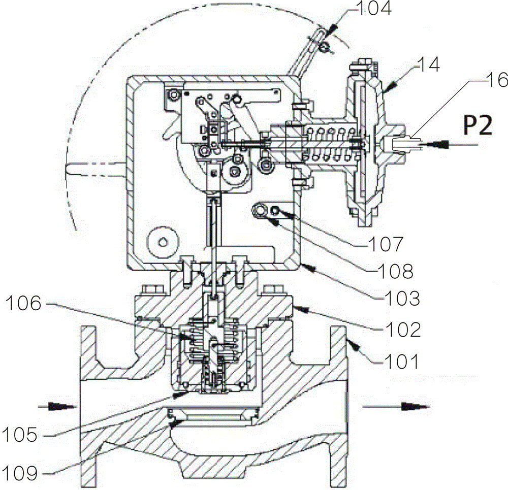 Gas pressure regulation system with stable transmission of detection gas pressure