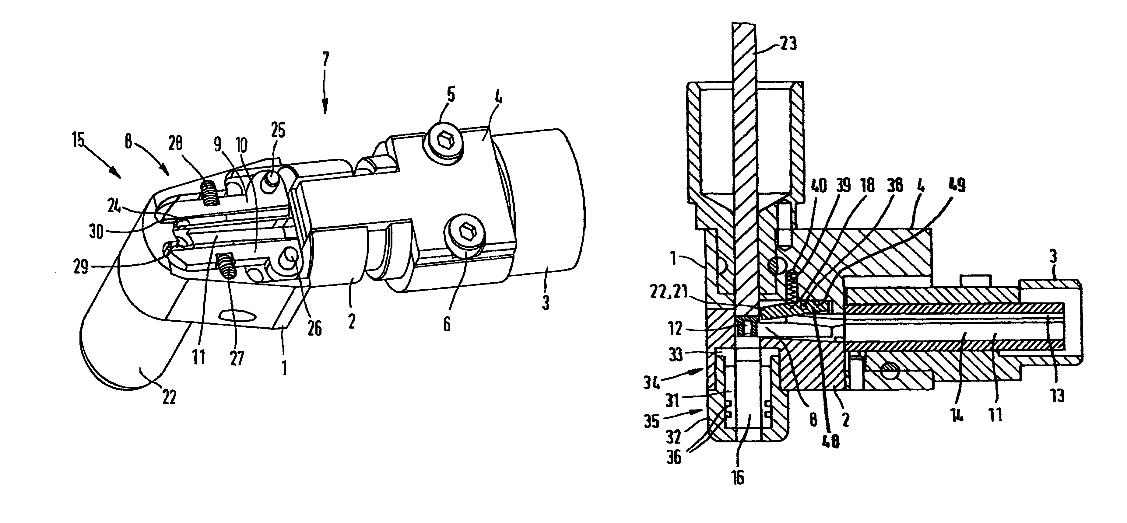 Conveyor for elongate components designed with a head and a shank