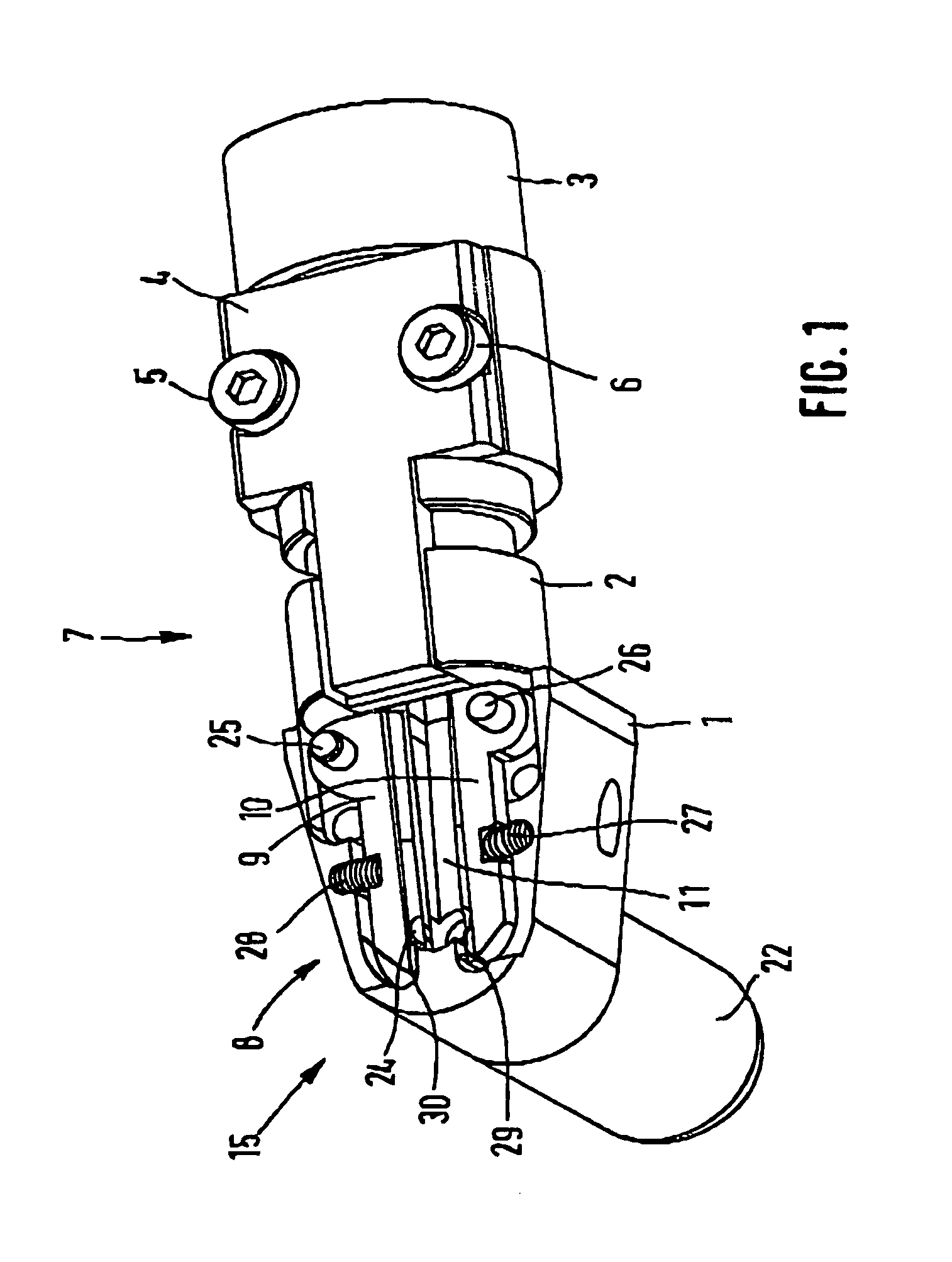 Conveyor for elongate components designed with a head and a shank