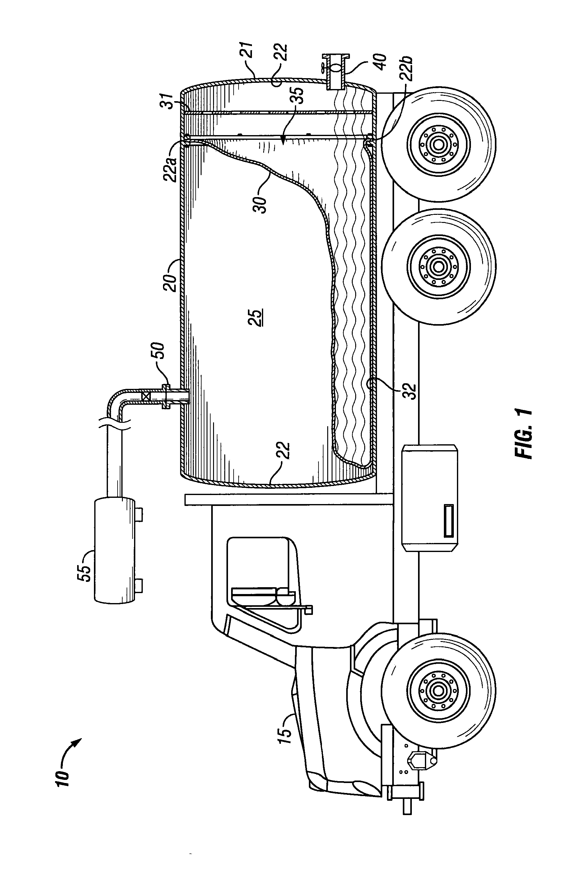 Bladder and engagement device for storage tank