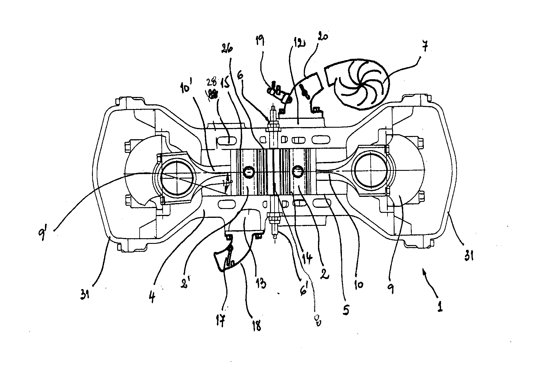 Monoblock valveless opposing piston internal combustion engine