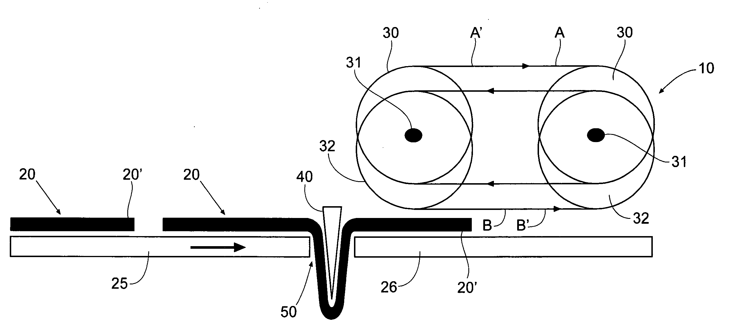 Method and apparatus for reversing direction of an article