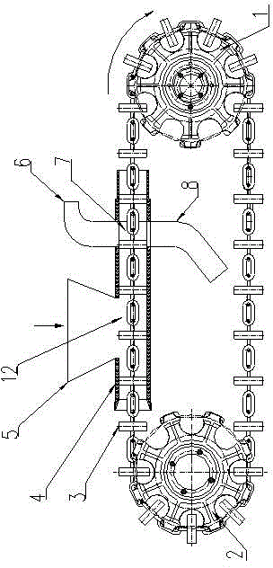 Improved push chain type concrete spraying machine