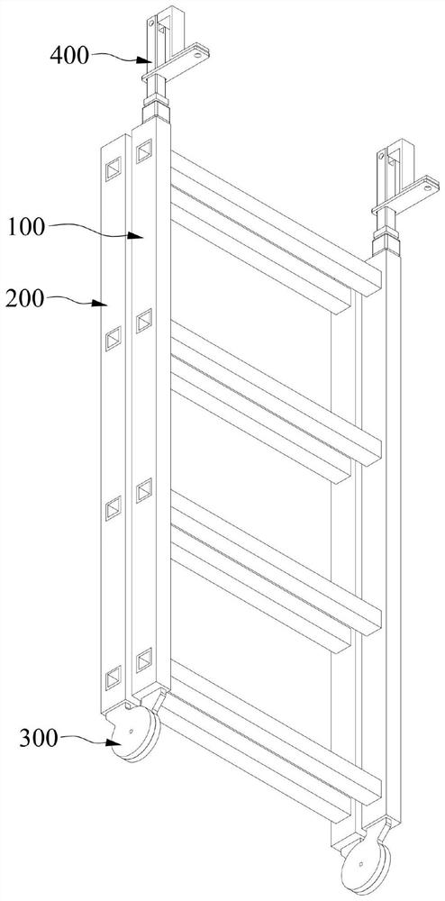 Power transmission line maintenance ladder stand